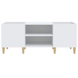 Record Cabinet White 121x38x48 cm Engineered Wood - 45-Degree Angle