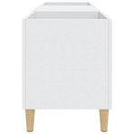 Record Cabinet White 121x38x48 cm Engineered Wood