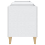 Record Cabinet White 121x38x48 cm Engineered Wood - Rear View