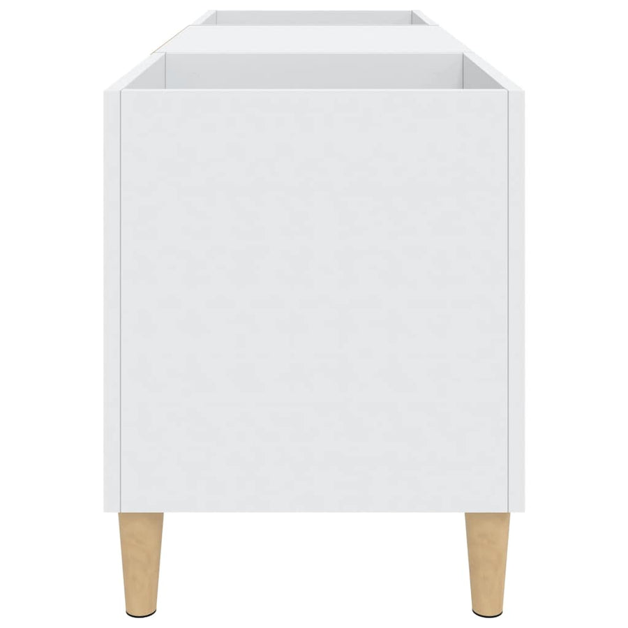 Record Cabinet White 121x38x48 cm Engineered Wood