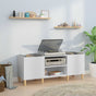 Record Cabinet White 121x38x48 cm Engineered Wood