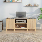 Record Cabinet Sonoma Oak 121x38x48 cm Engineered Wood - Side View