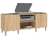 Record Cabinet Sonoma Oak 121x38x48 cm Engineered Wood - Top-Down View