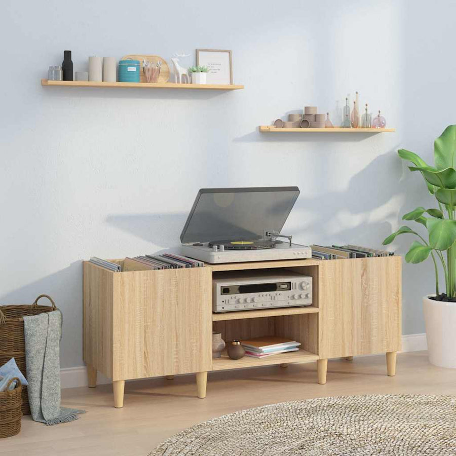 Record Cabinet Sonoma Oak 121x38x48 cm Engineered Wood