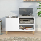 Record Cabinet White 84.5x38x48 cm Engineered Wood - Side View