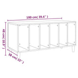 Record Cabinet White 100x38x48 cm Engineered Wood