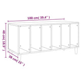 Record Cabinet Sonoma Oak 100x38x48 cm Engineered Wood - Low Angle