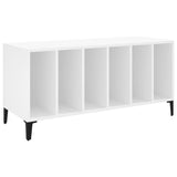 Record Cabinet White 100x38x48 cm Engineered Wood - Front View