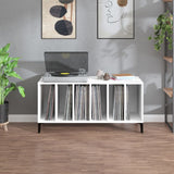 Record Cabinet White 100x38x48 cm Engineered Wood - Side View