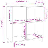 Record Cabinet White 84.5x38x89 cm Engineered Wood - Extra Image