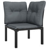 7 Piece Garden Lounge Set Black and Grey Poly Rattan - Top-Down View