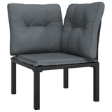 7 Piece Garden Lounge Set Black and Grey Poly Rattan - Top-Down View