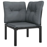 7 Piece Garden Lounge Set Black and Grey Poly Rattan - Top-Down View