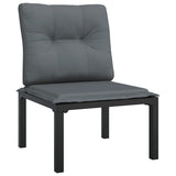 7 Piece Garden Lounge Set Black and Grey Poly Rattan - 45-Degree Angle