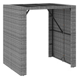 5 Piece Garden Bar Set with Cushions Grey Poly Rattan