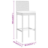 5 Piece Garden Bar Set with Cushions Grey Poly Rattan