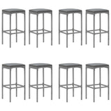 9 Piece Garden Bar Set with Cushions Grey Poly Rattan - Top-Down View