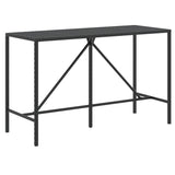 11 Piece Garden Bar Set with Cushions Black Poly Rattan - Rear View