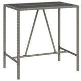 5 Piece Outdoor Bar Set with Cushions Grey Poly Rattan - Rear View