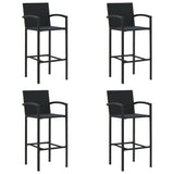 5 Piece Garden Bar Set Black Poly Rattan - Top-Down View