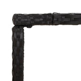 5 Piece Garden Bar Set Black Poly Rattan - Low Angle