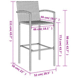 5 Piece Garden Bar Set Black Poly Rattan - Extra Image