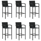 7 Piece Garden Bar Set Black Poly Rattan - Top-Down View