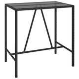 7 Piece Garden Bar Set Black Poly Rattan