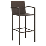 9 Piece Garden Bar Set Brown Poly Rattan