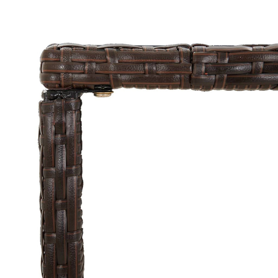 9 Piece Garden Bar Set Brown Poly Rattan