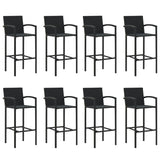 9 Piece Garden Bar Set Black Poly Rattan - Top-Down View