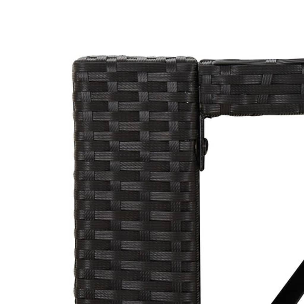 5 Piece Garden Bar Set Black Poly Rattan