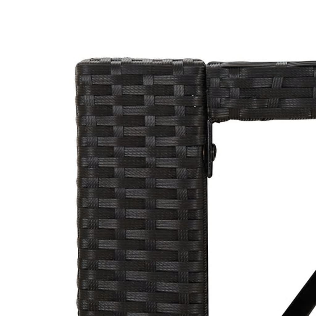7 Piece Garden Bar Set Black Poly Rattan