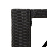 7 Piece Garden Bar Set Black Poly Rattan