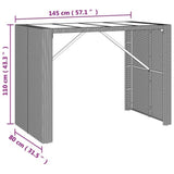 7 Piece Garden Bar Set Black Poly Rattan - Extra Image