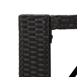 9 Piece Garden Bar Set Black Poly Rattan