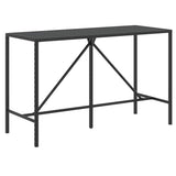 9 Piece Garden Bar Set Black Poly Rattan& Solid Wood Acacia - 45-Degree Angle