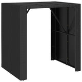 5 Piece Garden Bar Set Black Poly Rattan& Solid Wood Acacia - 45-Degree Angle