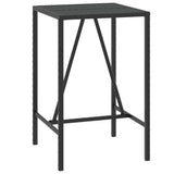 5 Piece Garden Bar Set Black Poly Rattan& Solid Wood Acacia - 45-Degree Angle
