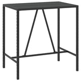 5 Piece Garden Bar Set Black Poly Rattan& Solid Wood Acacia - 45-Degree Angle
