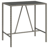 5 Piece Garden Bar Set Grey Poly Rattan& Solid Wood Acacia - 45-Degree Angle