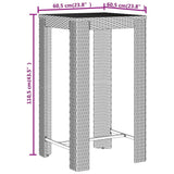 3 Piece Garden Bar Set Grey Poly Rattan&Solid Wood Acacia - Low Angle