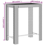5 Piece Garden Bar Set Black Poly Rattan&Solid Wood Acacia - Low Angle