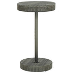 3 Piece Garden Bar Set Grey Poly Rattan&Solid Wood Acacia