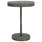 5 Piece Garden Bar Set Grey Poly Rattan&Solid Wood Acacia - 45-Degree Angle