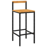 3 Piece Garden Bar Set Black Poly Rattan&Solid Wood Acacia - Top-Down View