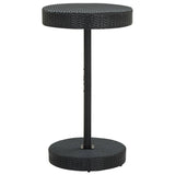 3 Piece Garden Bar Set Black Poly Rattan&Solid Wood Acacia - 45-Degree Angle