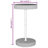 3 Piece Garden Bar Set Grey Poly Rattan&Solid Wood Acacia - Low Angle