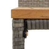 5 Piece Garden Bar Set Grey Poly Rattan&Solid Wood Acacia - Rear View