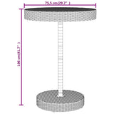5 Piece Garden Bar Set Grey Poly Rattan&Solid Wood Acacia - Low Angle